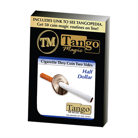 sigaretta attraverso la moneta Half Dollar (Two Sided) (D0015)by Tango - Trick