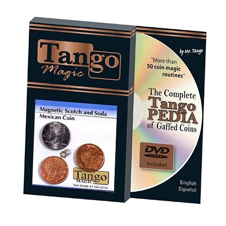 Scotch and Soda Magnetic Mexican Coin (w/DVD) (D0052) by Tango -Trick