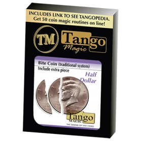 Bite Coin - (D0046)(US Half Dollar - Traditional With Extra Piece) by Tango - Moneta morsicata