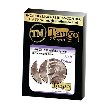 Bite Coin - (D0046)(US Half Dollar - Traditional With Extra Piece) by Tango - Moneta morsicata