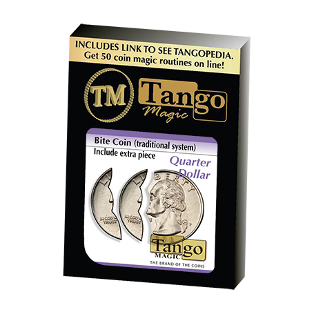 Bite Coin - (US Quarter - Traditional With Extra Piece)(D0047)by Tango - Moneta morsicata