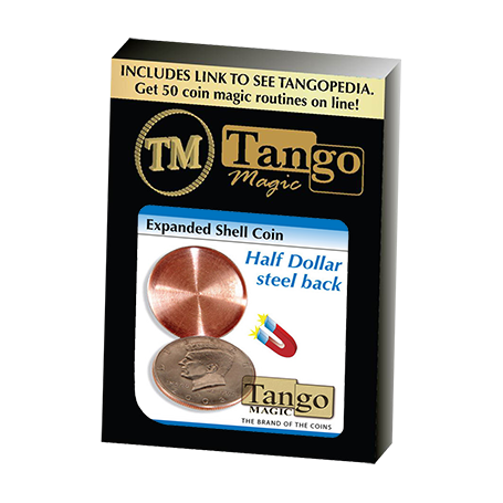 Expanded Shell Coin (Half Dollar) (D0007)(Steel Back) by Tango Magic - Trick
