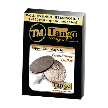 Magnetic Flipper Coin Eisenhower Dollar (D0041) by Tango - Trick