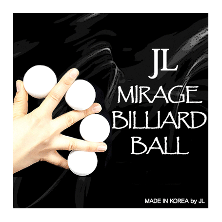 Two Inch Mirage Billiard Balls by JL (WHITE, 3 Balls and Shell) - Trick