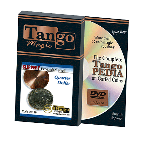 Slippery Shell Quarter (w/DVD)(D0128) by Tango Magic - Tricks