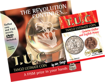 Tango Ultimate Coin (T.U.C) Quarter/Penny (D0127) with instructional DVD by Tango - Trick