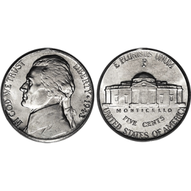 Regular American nickel coin