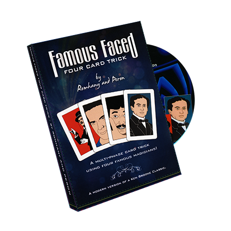 Famous Faced - Four Card Trick (gimmicks & DVD) by Paul Romhany - Trick