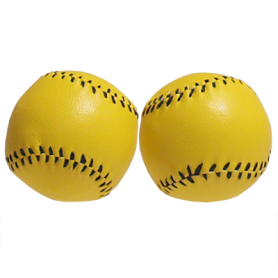 Chop Cup Balls Yellow Leather (Set of 2) by Leo Smetsers - Trick