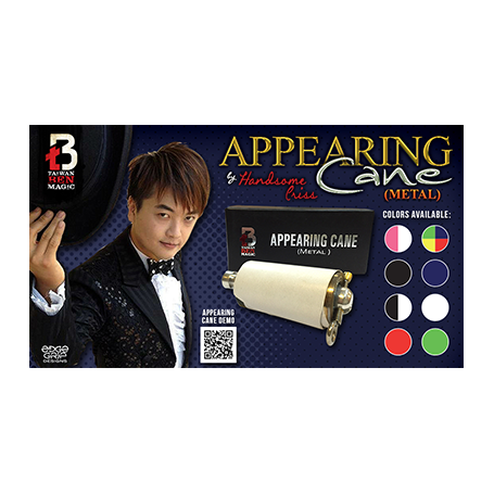 Appearing Cane (Metal / Black & White) by Handsome Criss and Taiwan Ben Magic - Trick