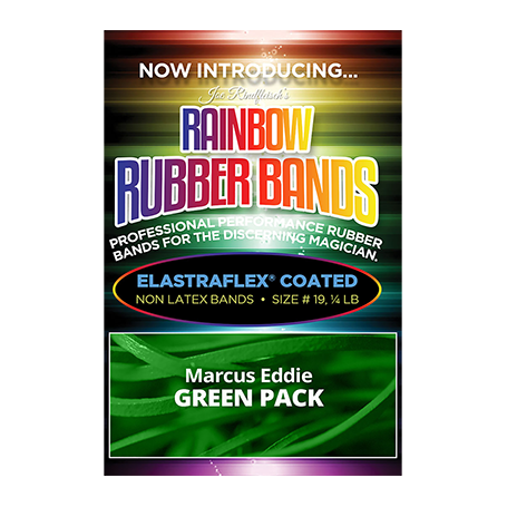 Joe Rindfleisch's Rainbow Rubber Bands (Marcus Eddie - Green Pack  ) by Joe Rindfleisch - Trick