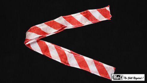 Thumb Tip Streamer Zebra 3' (Red and White) by Mr. Magic - x Pollice