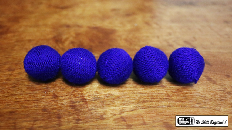 Crochet 5 Ball combo Set (1"/Blue) by Mr. Magic - Trick
