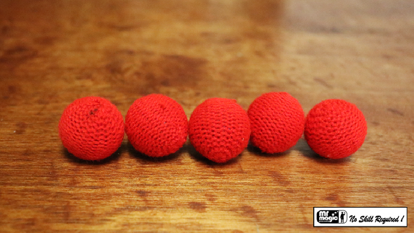 Crochet 5 Ball combo Set (1"/Red) by Mr. Magic - Set di palline in maglia