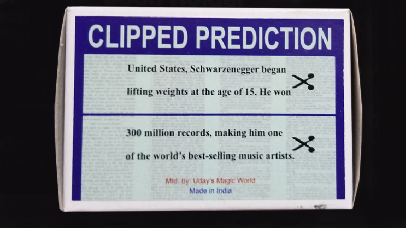 CLIPPED PREDICTION (Schwarzenegger/Elton) by Uday - Trick