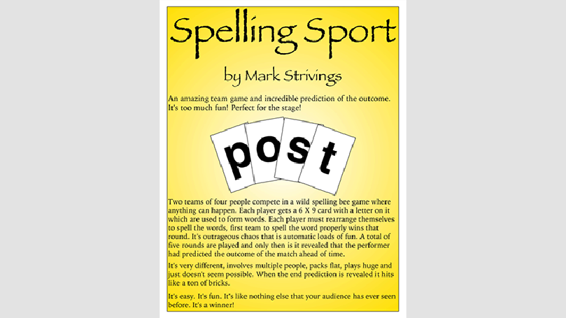 SPELLING SPORT STAGE by Mark Strivings - Trick