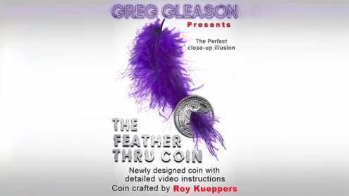 Feather Thru Coin (Quarter) by Roy Kueppers - Piuma nella moneta