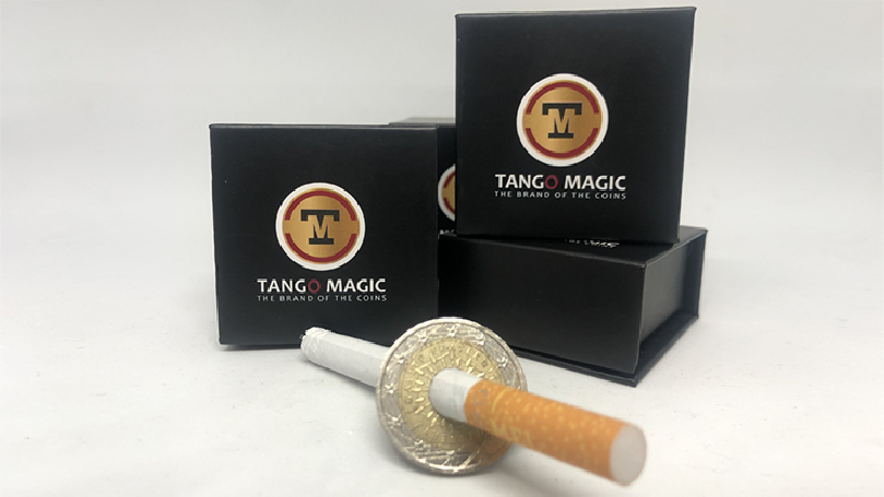 Pen or Cigarette Thru 2 Euros by Tango (E0012) - Trick