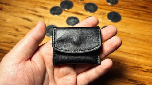 The Cowhide Coin Wallet (Black) by Bacon Magic - Trick