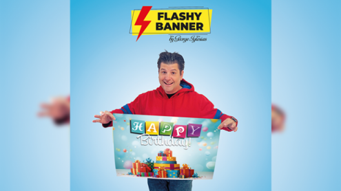 FLASHY BANNER (HAPPY BIRTHDAY) by George Iglesias & Twister Magic - Trick