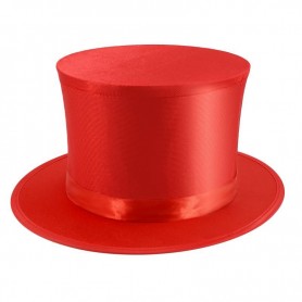 Cappello a Cilindro collassabile ROSSO con doppio fondo - gibus