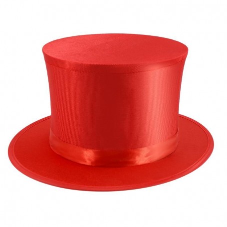 Cappello a Cilindro collassabile ROSSO con doppio fondo - gibus
