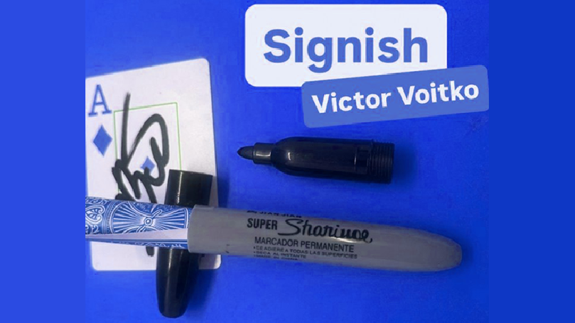 Signish by Victor Voitko (Blue) carta firmata nel pennarello